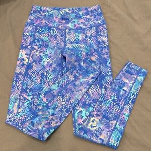 Blue glisten leggings by CVG.